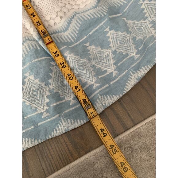 Blue-White Midi Dress, Fit and Flare, Westbem, Short Sleeve, ~ 220713-MEL 10 - Picture 7 of 10